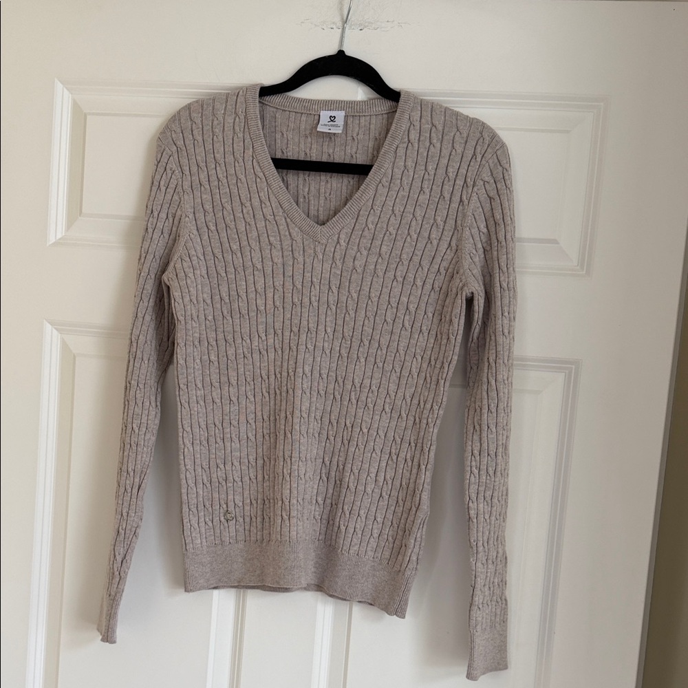 Daily Sports Women's Beige V-Neck Sweater